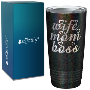 Wife Mom Boss on Stainless Steel Mom Tumbler