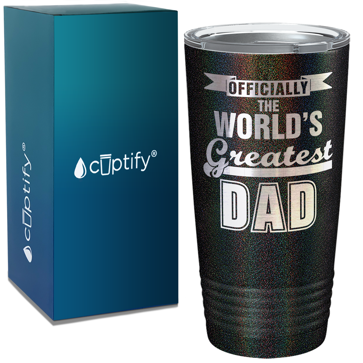 Officially the World's Greatest Dad on Stainless Steel Dad Tumbler