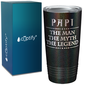 Papi The Man The Myth The Legend on Stainless Steel Dad Tumbler