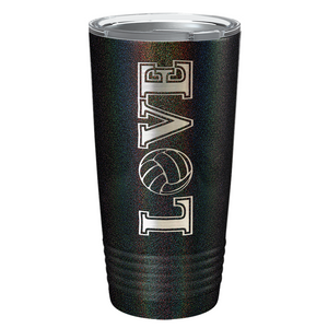 Love Volleyball Laser Engraved on Stainless Steel Volleyball Tumbler