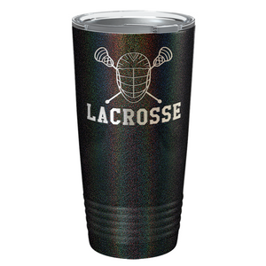 Lacrosse Mask and Sticks Laser Engraved on Stainless Steel Lacrosse Tumbler