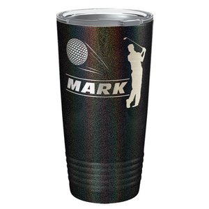 Personalized Golfer Laser Engraved on Stainless Steel Golf Tumbler