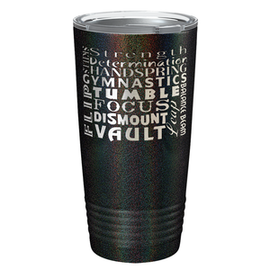 Gymnastics Strength and Focus Laser Engraved on Stainless Steel Gymnastics Tumbler