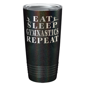 Eat Sleep Gymnastics Repeat Laser Engraved on Stainless Steel Gymnastics Tumbler