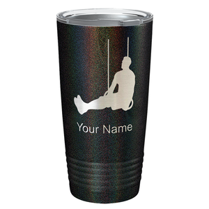 Personalized Male Gymnast Silhouette Laser Engraved on Stainless Steel Gymnastics Tumbler