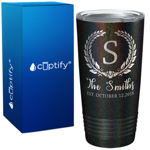 Crest Monogram Anniversary on Wedding 20oz Tumbler