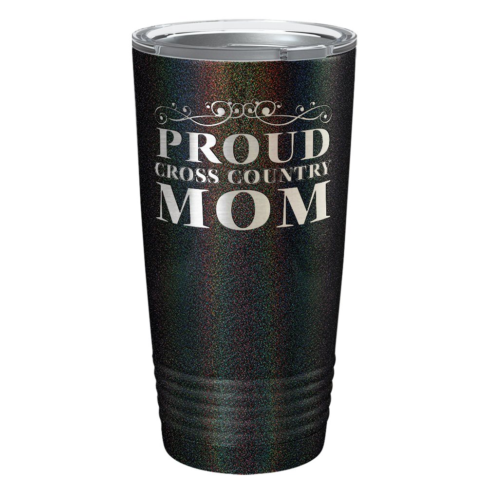 Proud Cross Country Mom Laser Engraved on Stainless Steel Cross Country Tumbler