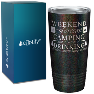 Weekend forecast Camping with a Chance of Drinking on Camping 20oz Tumbler