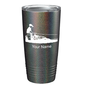 Little Boy Fishing on Stainless Steel Fishing Tumbler