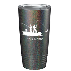 Fishing on a Boat on Stainless Steel Fishing Tumbler