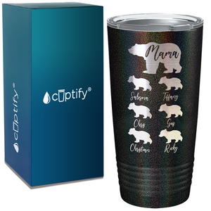 Mama Bear with Six Cubs on Mom 20oz Tumbler