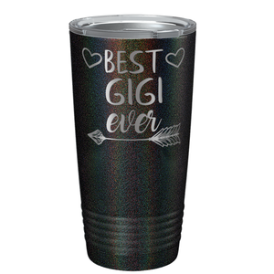 Best Gigi Ever on Black Glitter 20 oz Stainless Steel Ringneck Tumbler