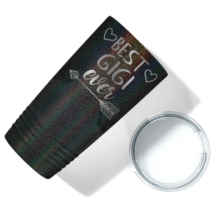 Best Gigi Ever on Black Glitter 20 oz Stainless Steel Ringneck Tumbler