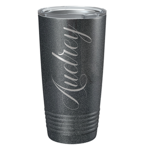 Cuptify Personalized on Black Glitter 20 oz Stainless Steel Ringneck Tumbler