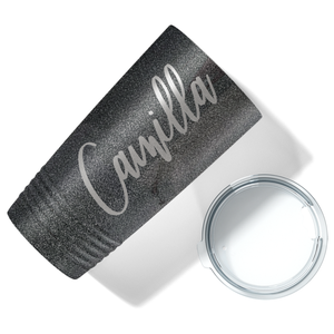 Cuptify Personalized on Black Glitter 20 oz Stainless Steel Ringneck Tumbler