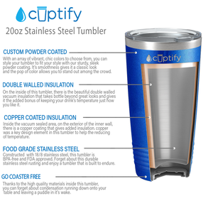 Blue Glitter 20oz Tumbler