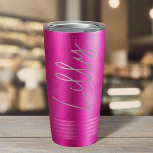 Cuptify Personalized on Hot Pink Glitter Glitter 20 oz Stainless Steel Ringneck Tumbler