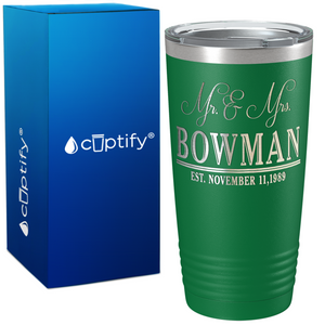 Personalized Anniversary Established on Wedding 20oz Tumbler