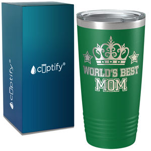 World's Best Mom with Crown on Stainless Steel Mom Tumbler