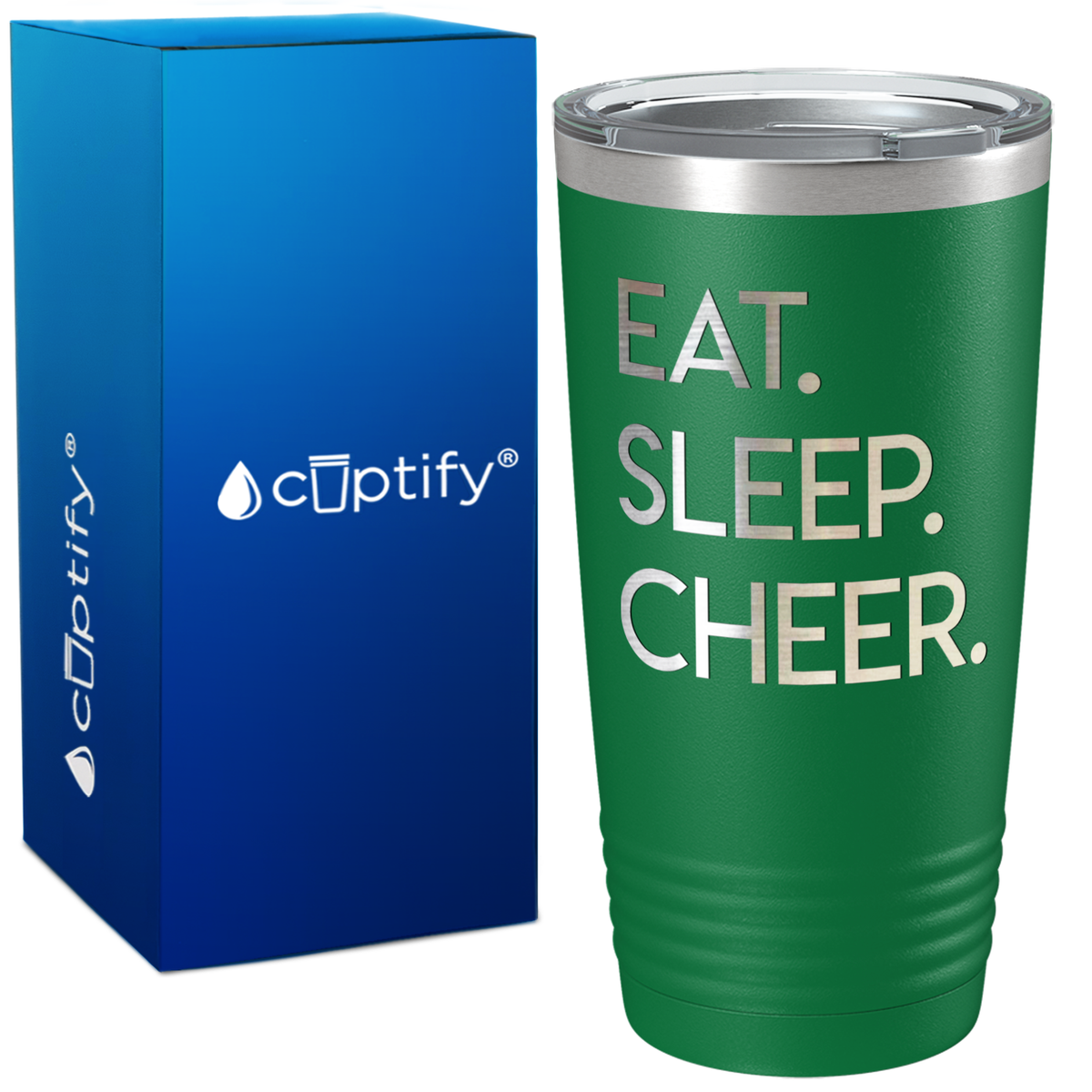 Eat Sleep Cheer on 20oz Tumbler