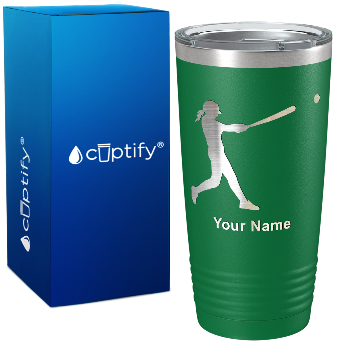 Softball Girl at Bat on 20oz Tumbler