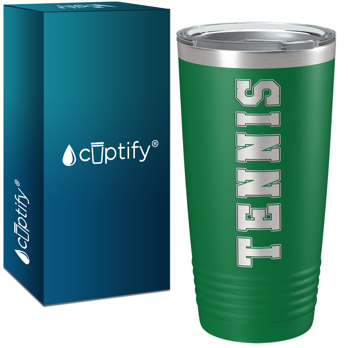 Tennis Laser Engraved on Stainless Steel Tennis Tumbler