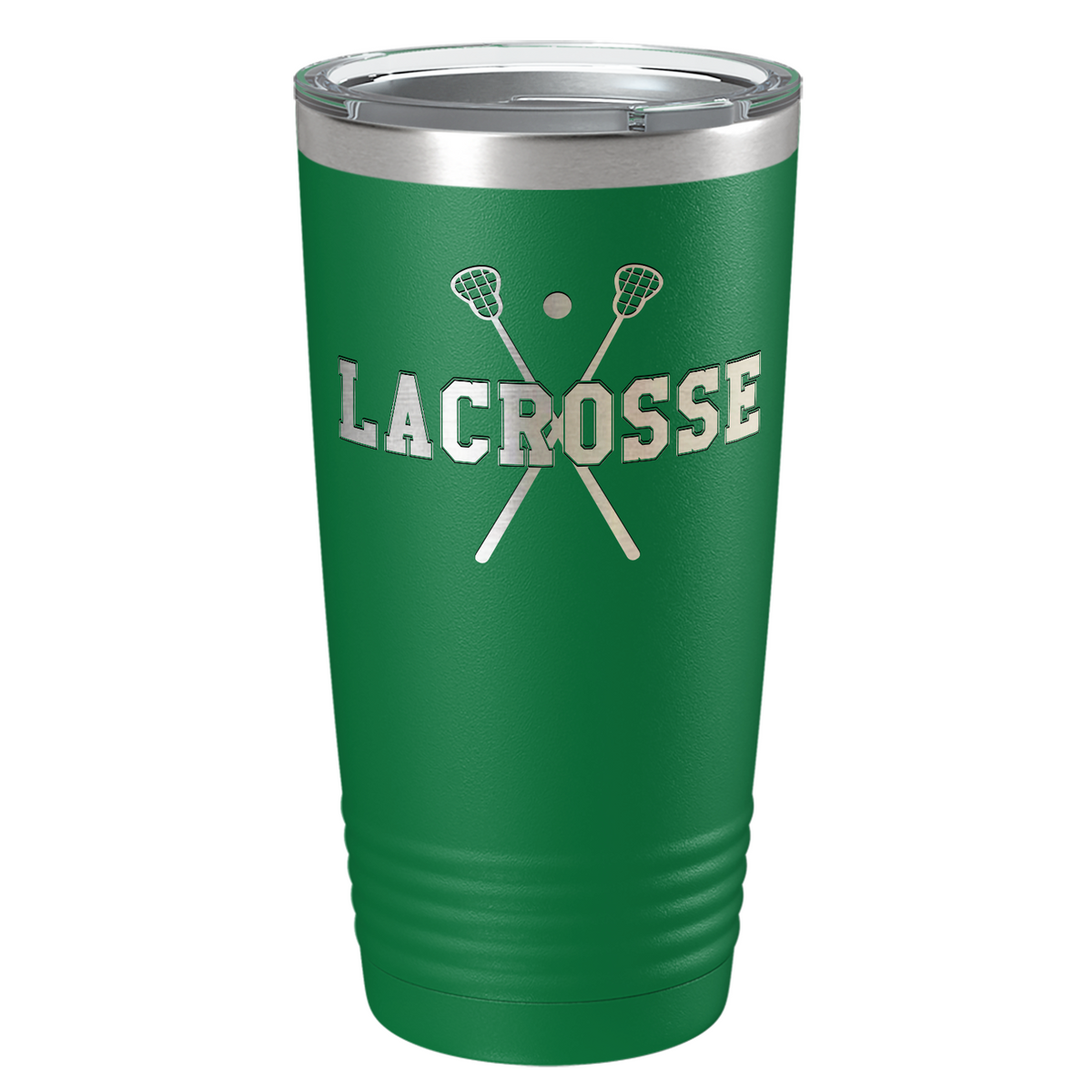 Lacrosse Sticks Laser Engraved on Stainless Steel Lacrosse Tumbler