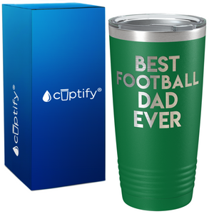 Best Football Dad Ever on Sainless Steel Football 20oz Tumbler