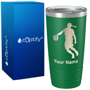 Personalized Basketball Girl Player Silhouette on 20oz Tumbler