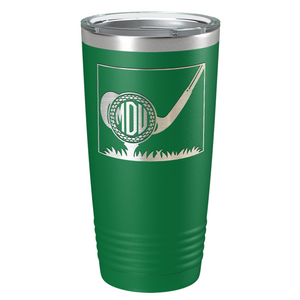 Personalized Monogrammed Golf Ball Laser Engraved on Stainless Steel Golf Tumbler