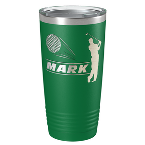 Personalized Golfer Laser Engraved on Stainless Steel Golf Tumbler