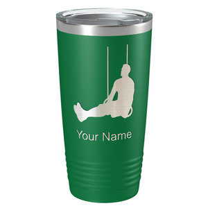 Personalized Male Gymnast Silhouette Laser Engraved on Stainless Steel Gymnastics Tumbler