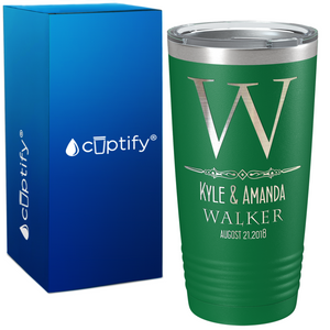 Classic Monogram Anniversary on Wedding 20oz Tumbler