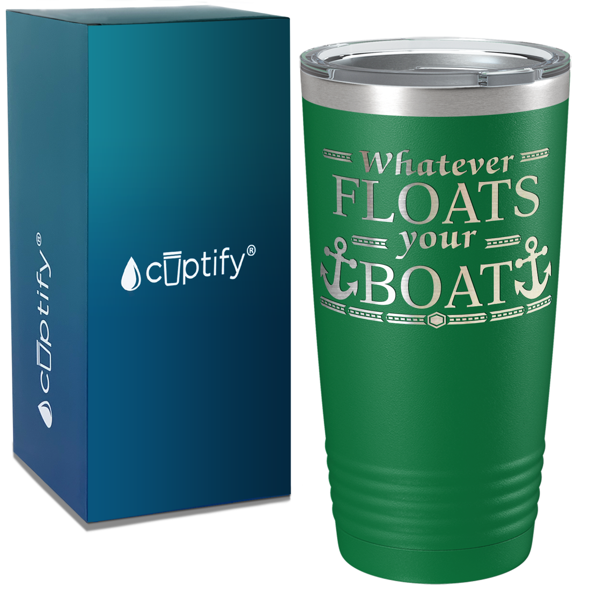 Whatever Floats Your Boat on White 20 oz Stainless Steel Tumbler