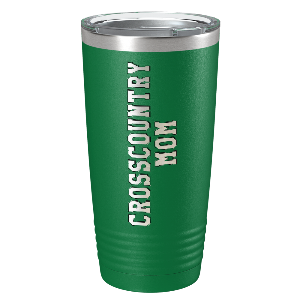 Cross Country Mom Laser Engraved on Stainless Steel Cross Country Tumbler