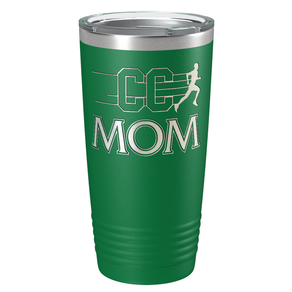 Cross Country Mom Laser Engraved on Stainless Steel Cross Country Tumbler