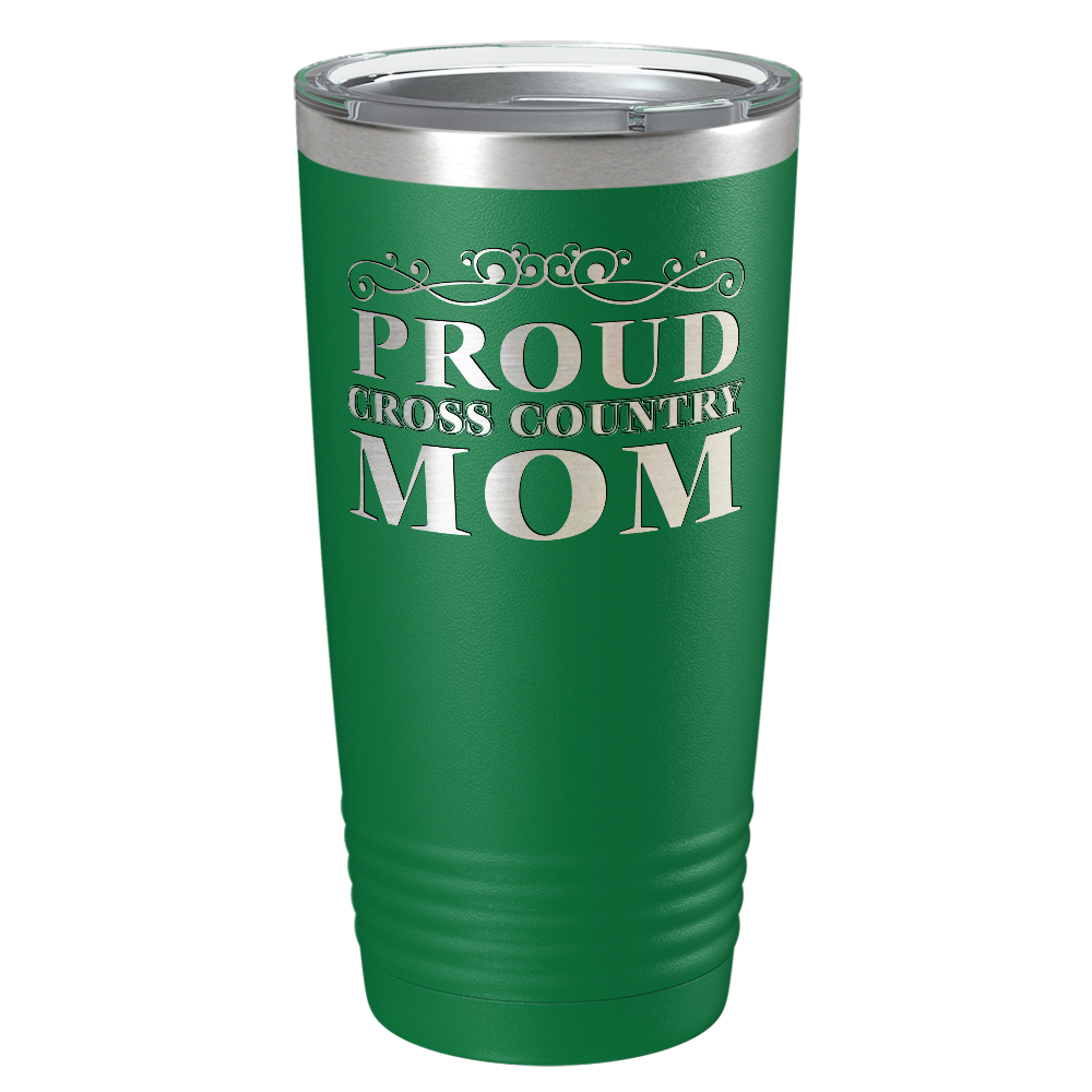 Proud Cross Country Mom Laser Engraved on Stainless Steel Cross Country Tumbler