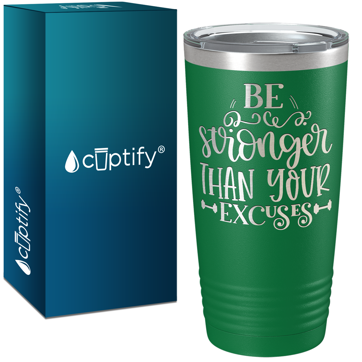 Be Stronger Laser Engraved on Stainless Steel Motivational Tumbler