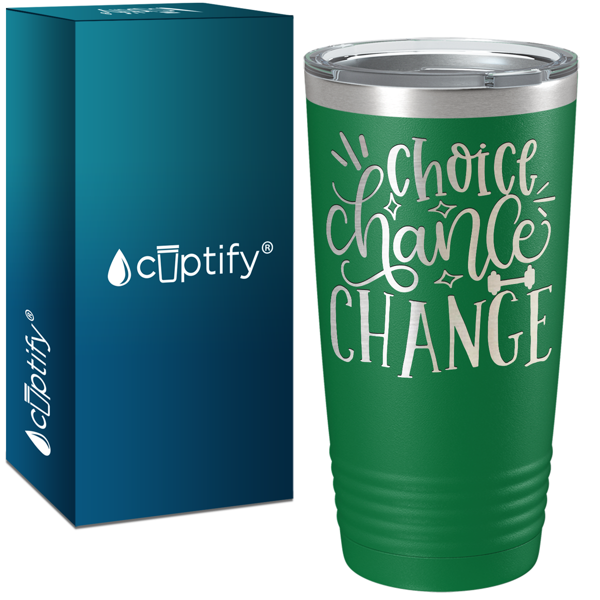 Choice Chance Change Laser Engraved on Stainless Steel Motivational Tumbler
