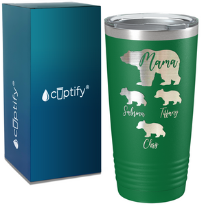 Mama Bear with Three Cubs on Mom 20oz Tumbler