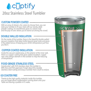 You Look Like I Need Drink on Green 20 oz Stainless Steel Ringneck Tumbler