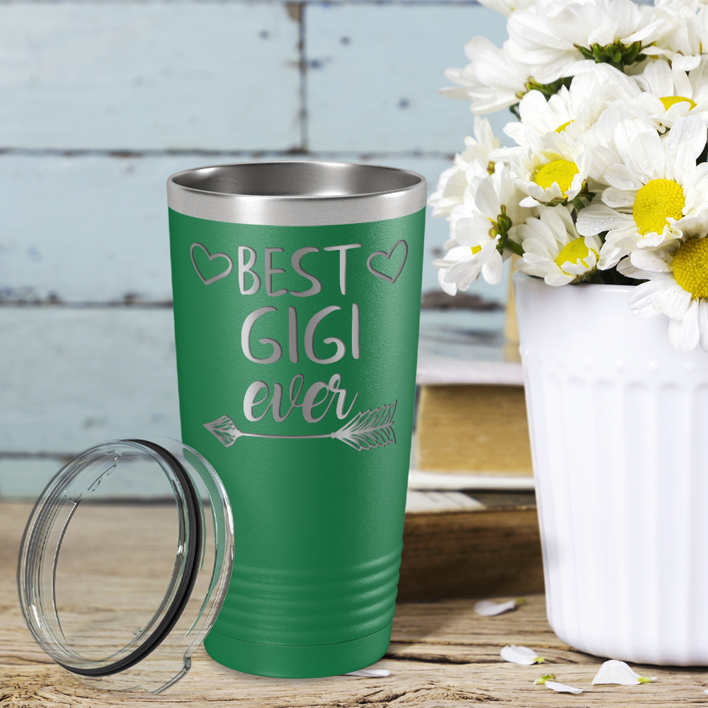 Best Gigi Ever on Green 20 oz Stainless Steel Ringneck Tumbler