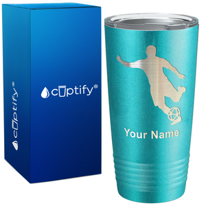 Personalized Soccer Player Silhouette on 20oz Tumbler