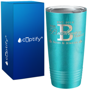 Personalized Monogram Anniversary on Wedding 20oz Tumbler