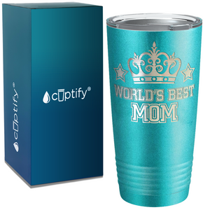 World's Best Mom with Crown on Stainless Steel Mom Tumbler