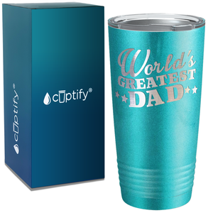 World's Greatest Dad Stars on Stainless Steel Dad Tumbler