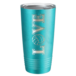 Love Volleyball Laser Engraved on Stainless Steel Volleyball Tumbler