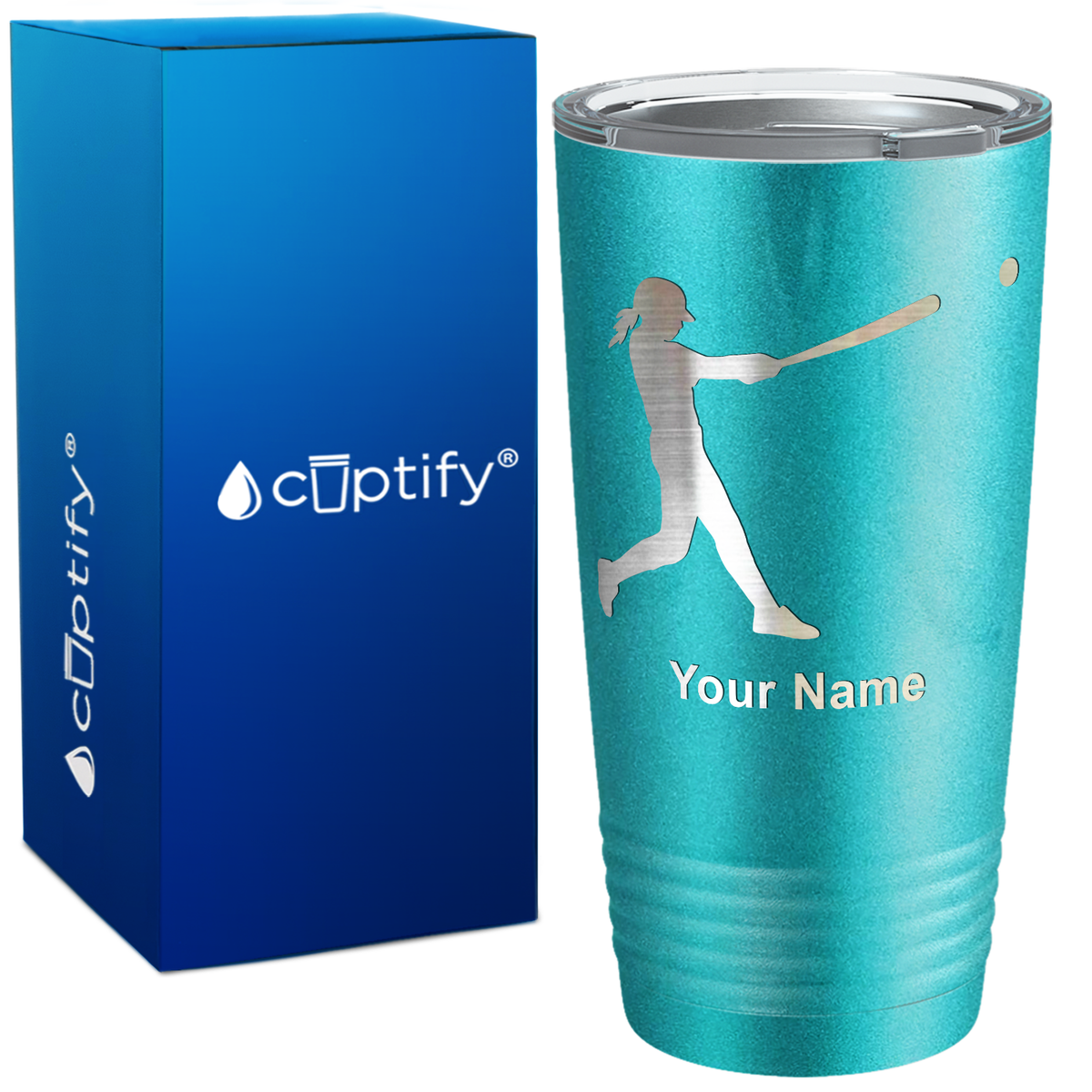 Softball Girl at Bat on 20oz Tumbler