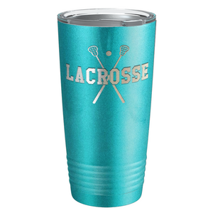 Lacrosse Sticks Laser Engraved on Stainless Steel Lacrosse Tumbler