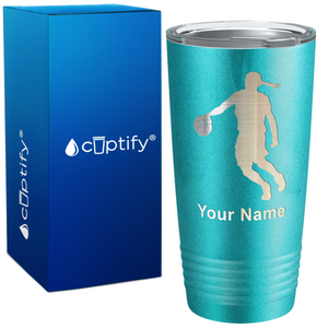 Personalized Basketball Girl Player Silhouette on 20oz Tumbler